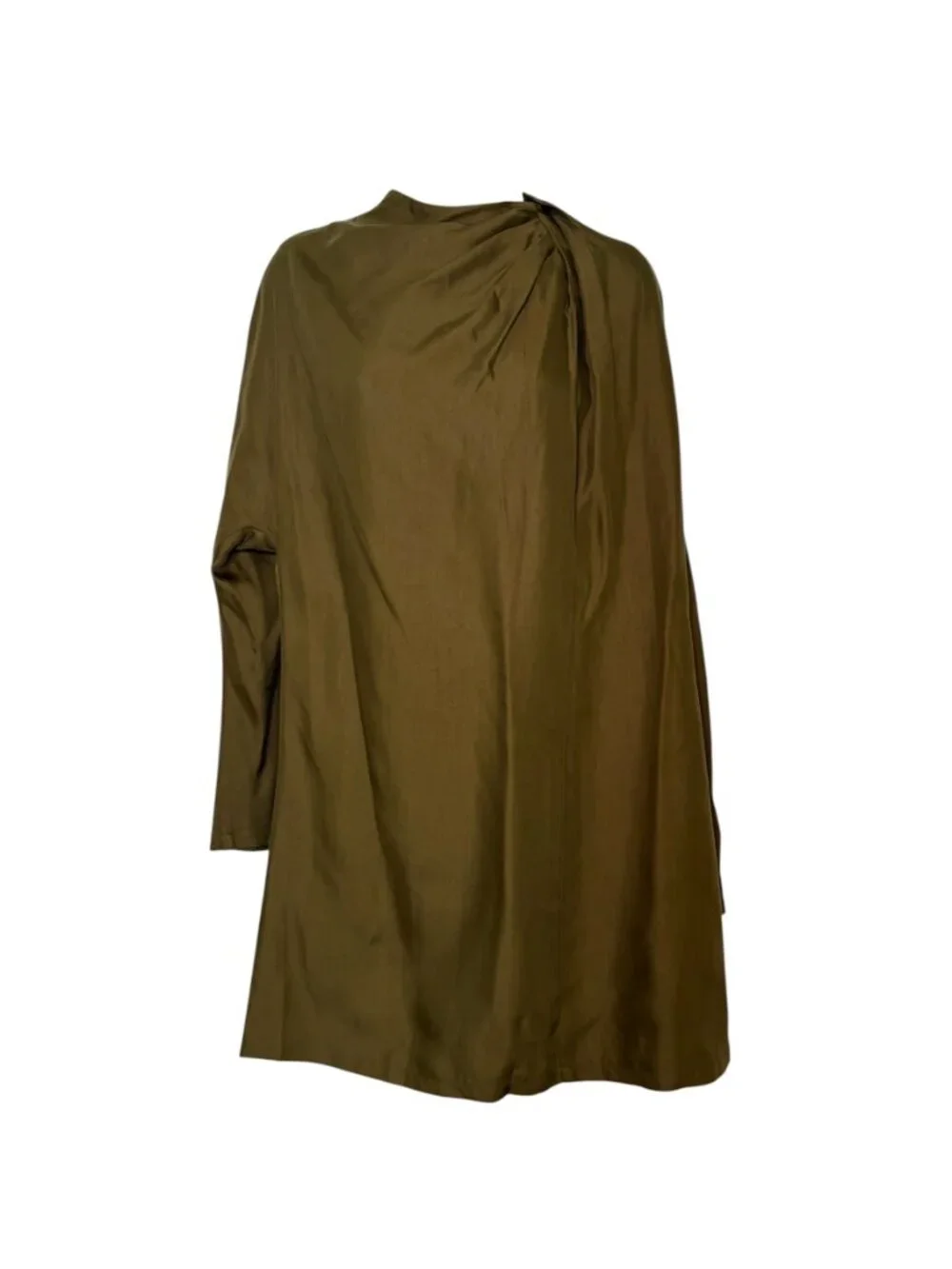 Julia Allert Olive Loose Fit Draped Mini Dress NWT XS Designer